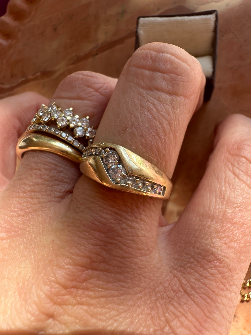zig zag diamond ring
