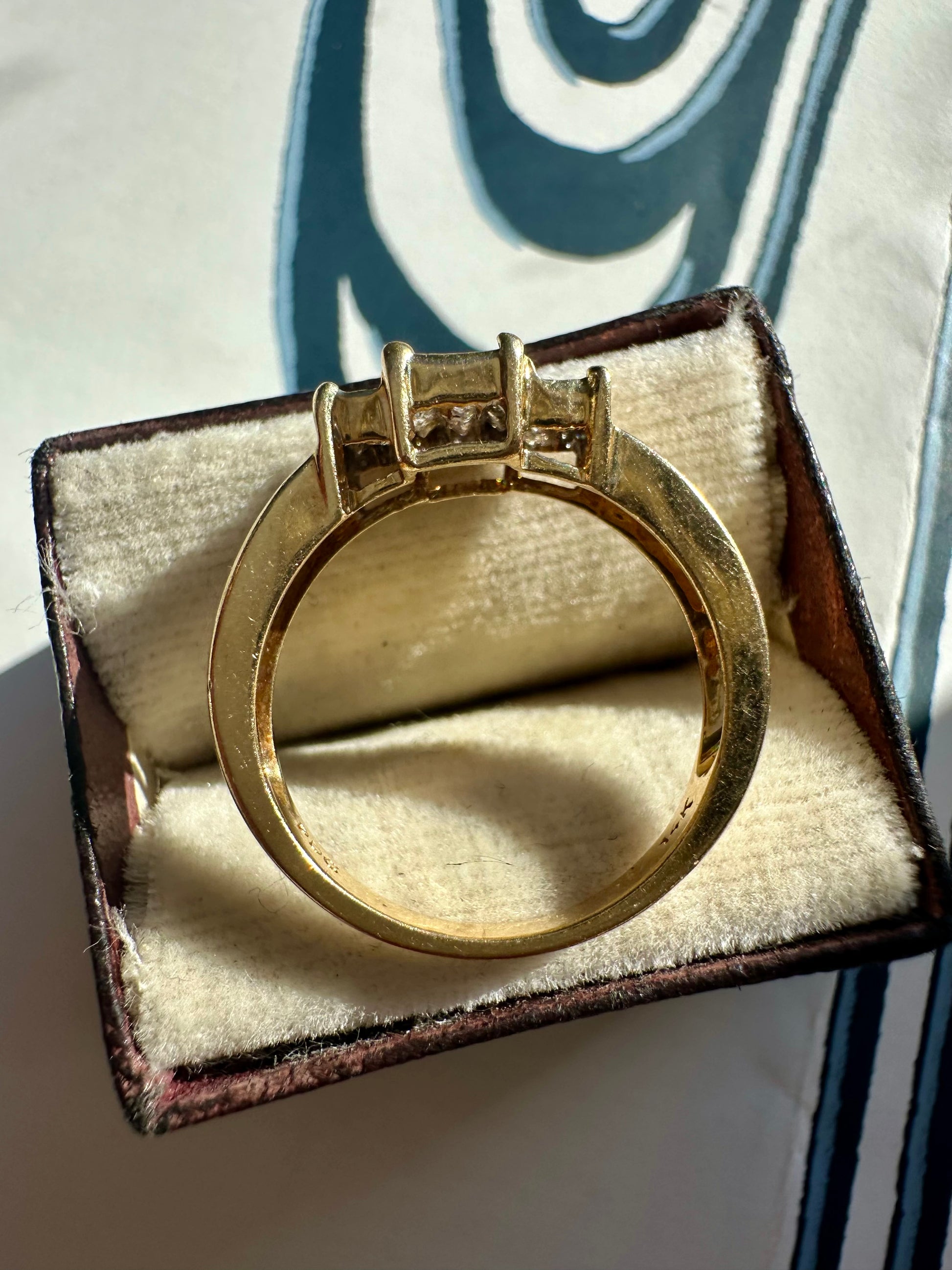 princess cut champagne diamond ring