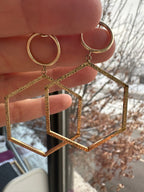 hexagon dangle statement earrings