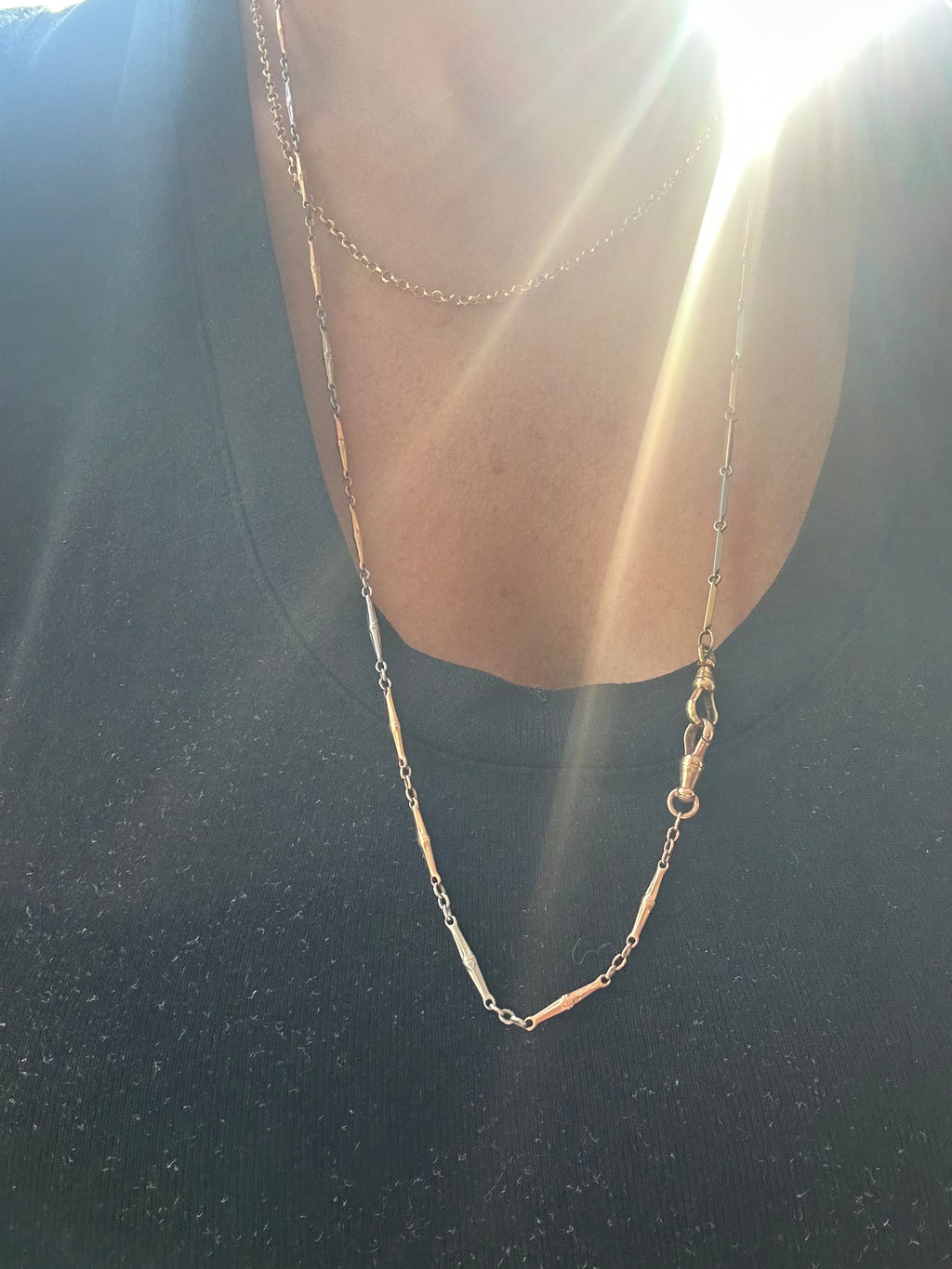 14.5” antique two tone watch chain