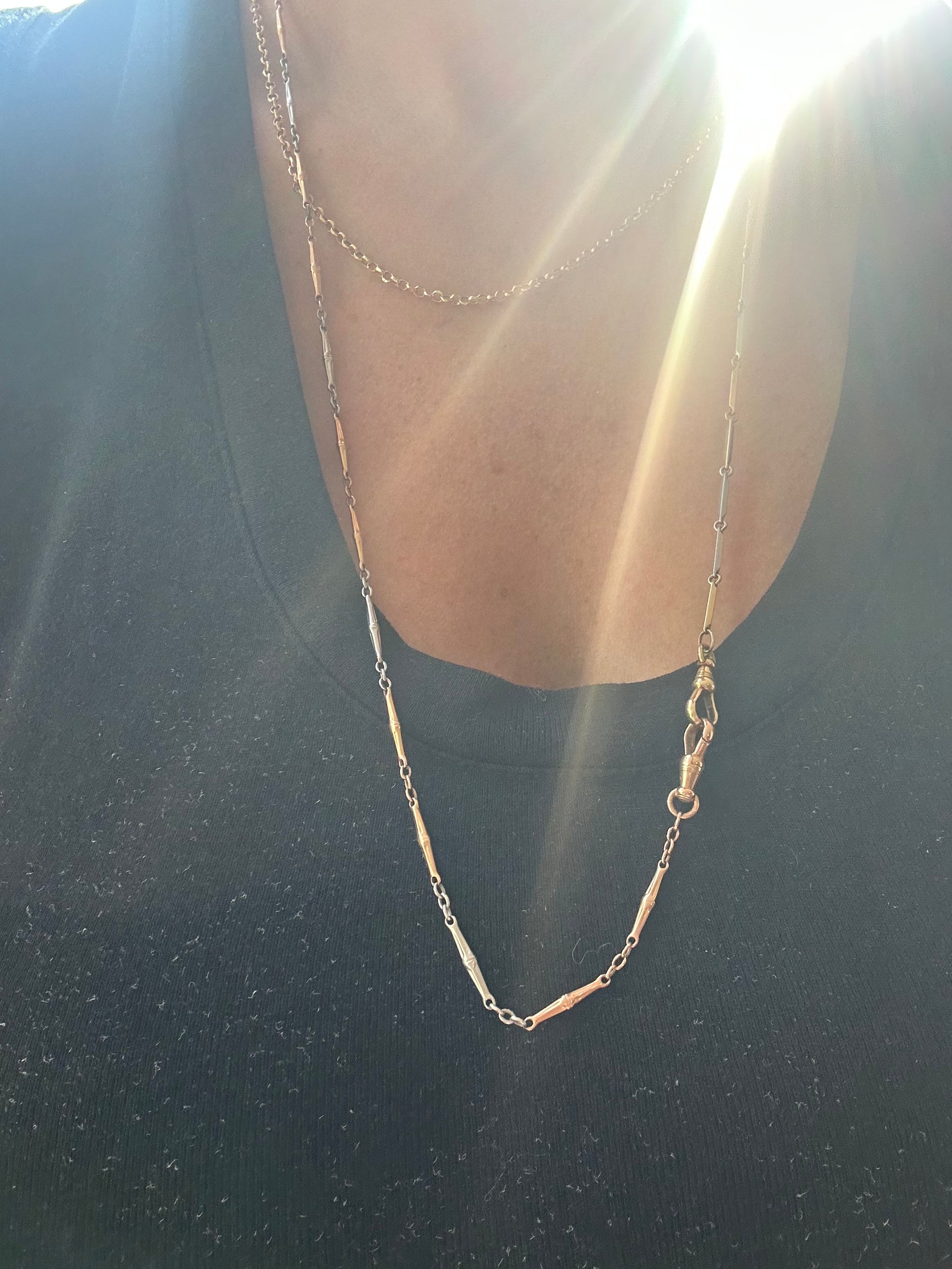 14.5” antique two tone watch chain