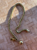 18k wheat bracelet with jingle bell