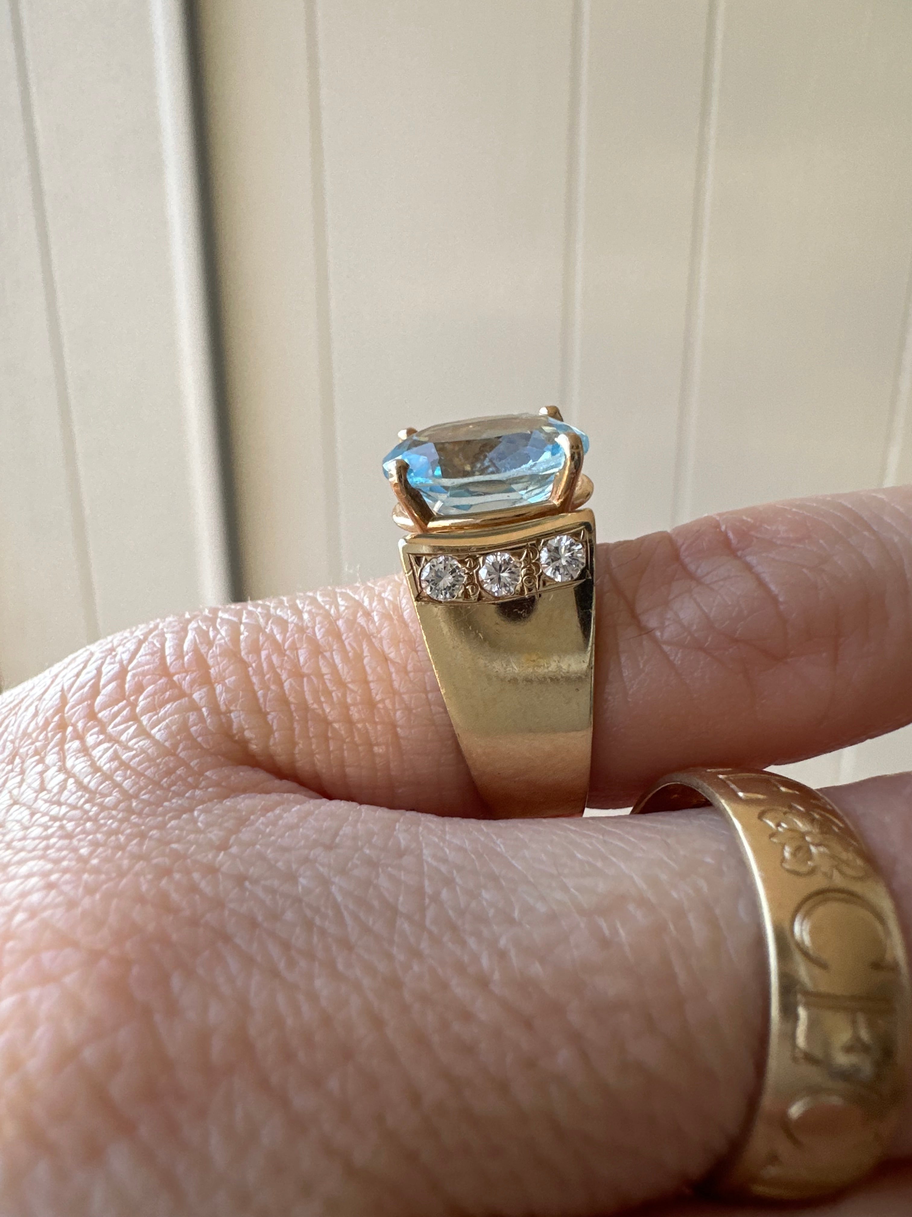 showstopper blue topaz and diamond ring