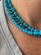 hand selected turquoise and gold strands