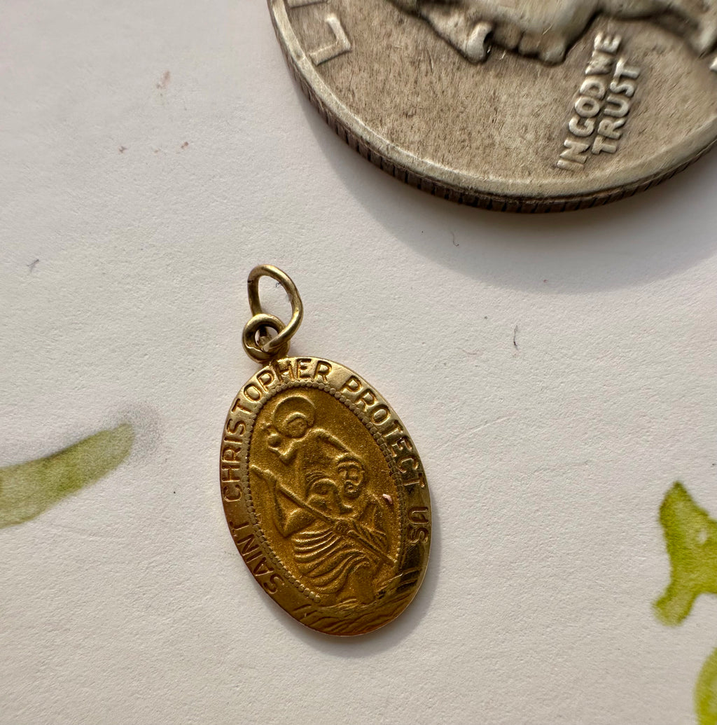 oval St Christopher charm