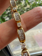 3 carat natural diamond princess cut and round tennis bracelet