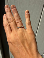 white gold bead band with blue and white diamonds