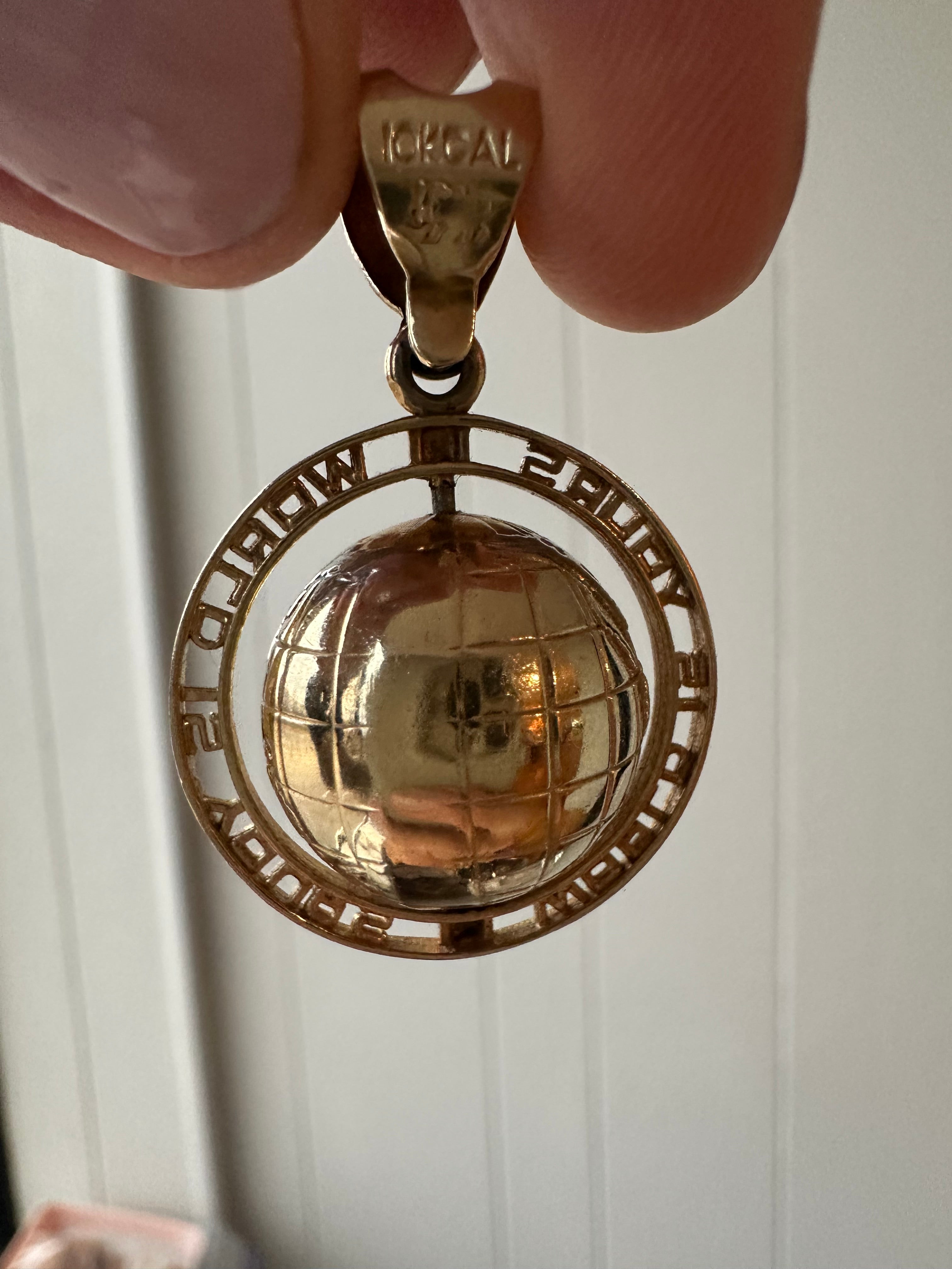 spinning globe charm