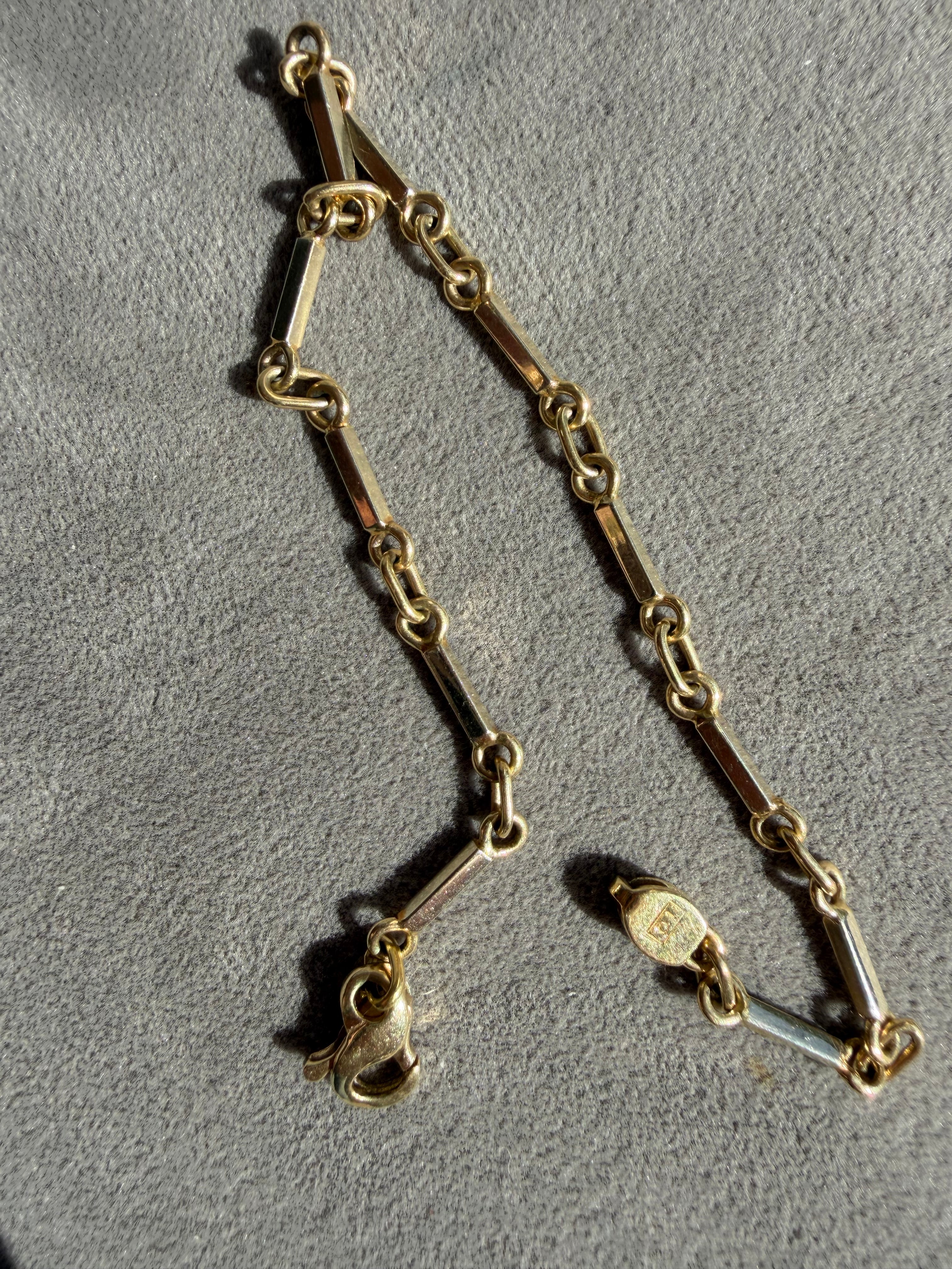 two tone yellow gold link bracelet