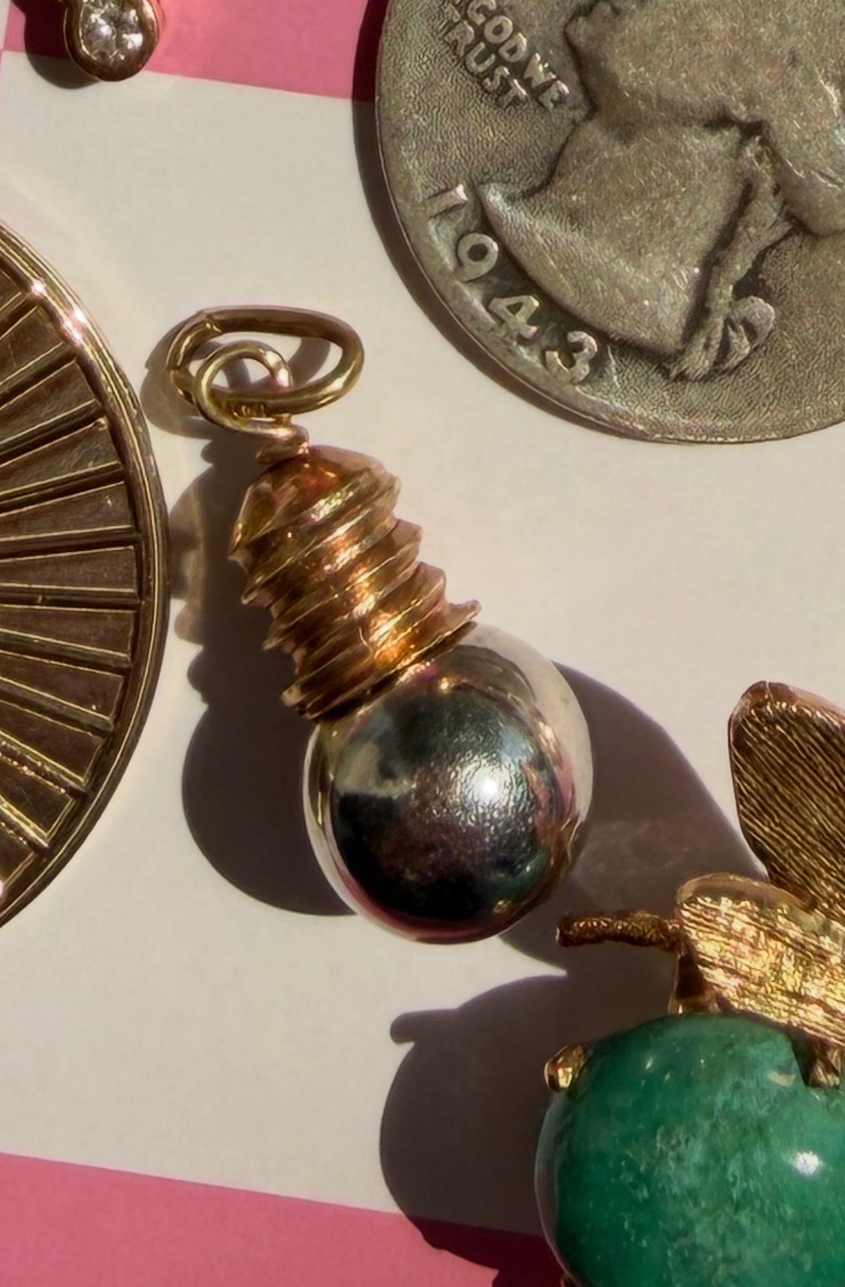 solid two tone lightbulb charm