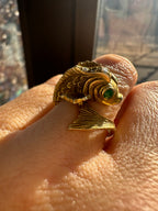 antique lucky koi fish ring