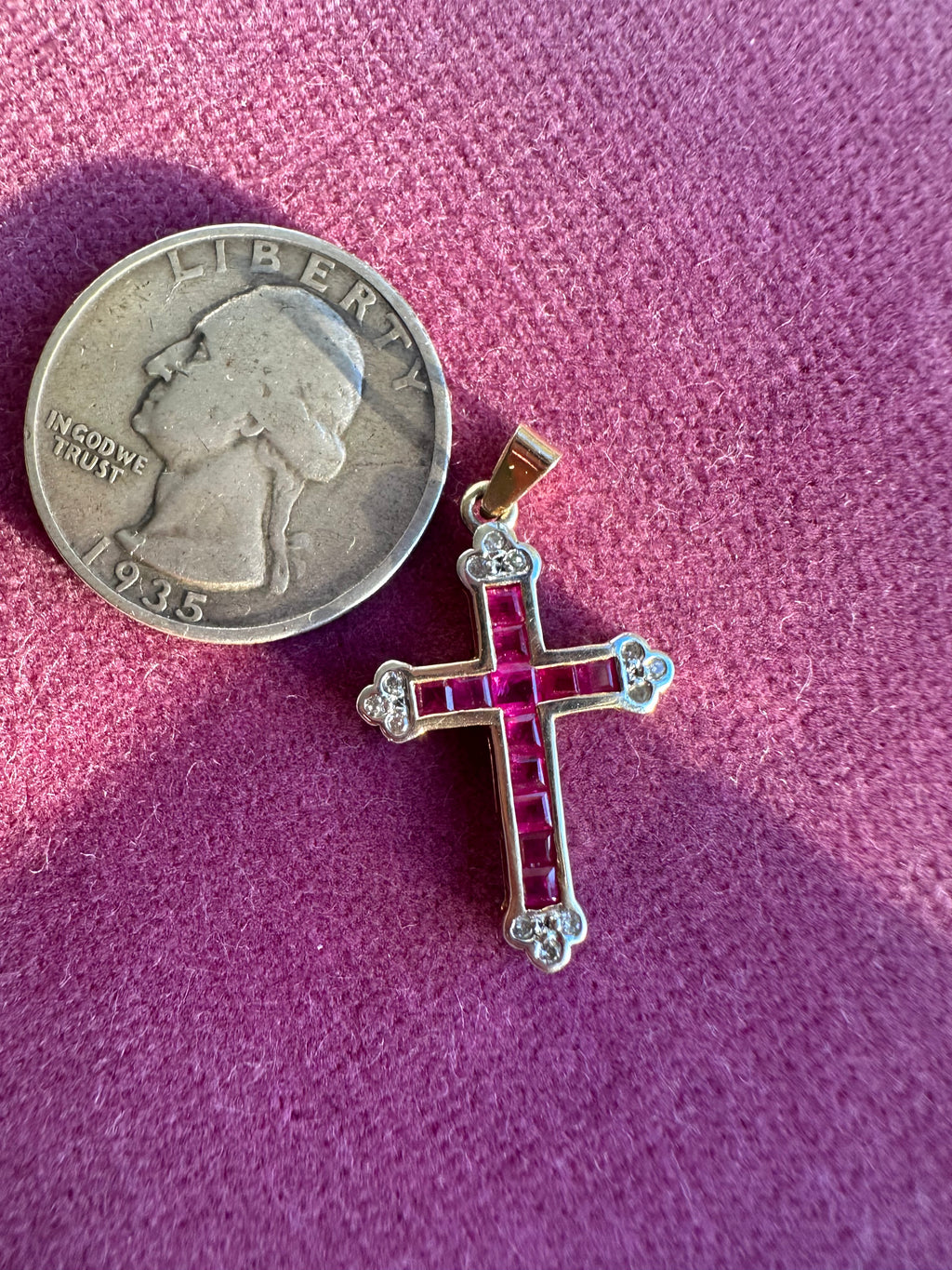ruby and diamond cross