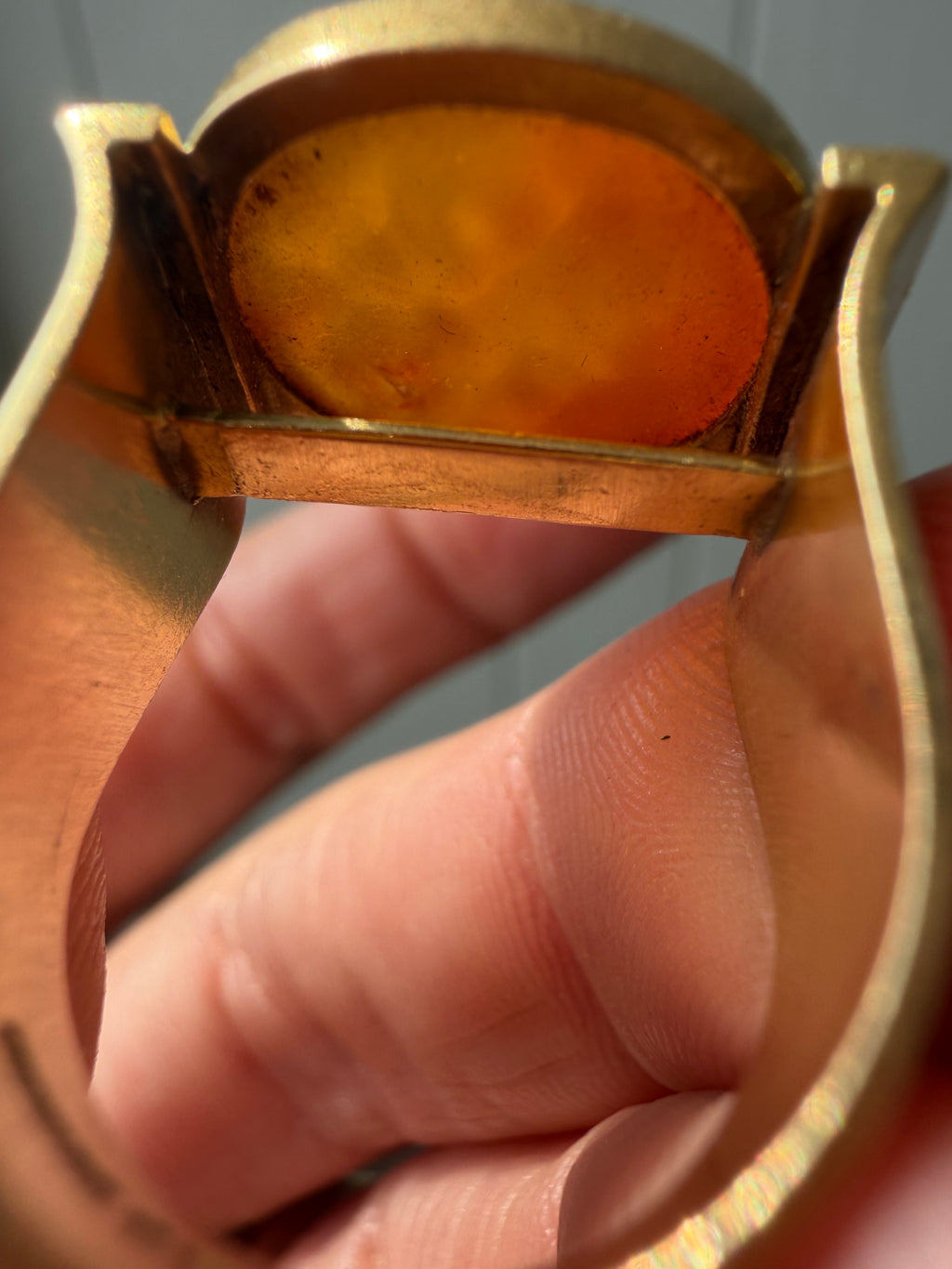 18k intaglio carved carnelian ring