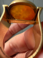 18k intaglio carved carnelian ring