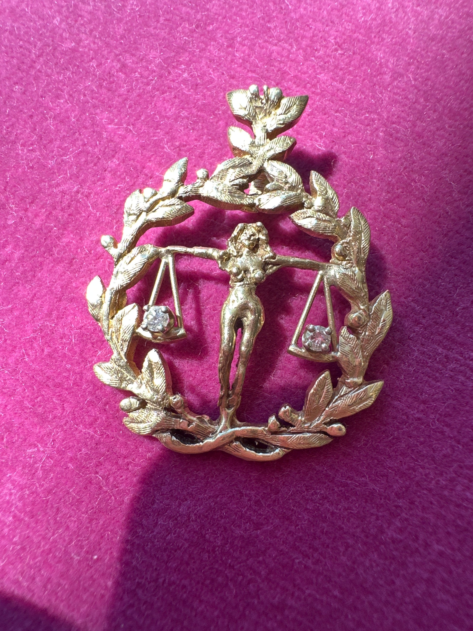 Libra woman wreath pendant