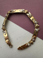 bezel set diamond and gold bracelet