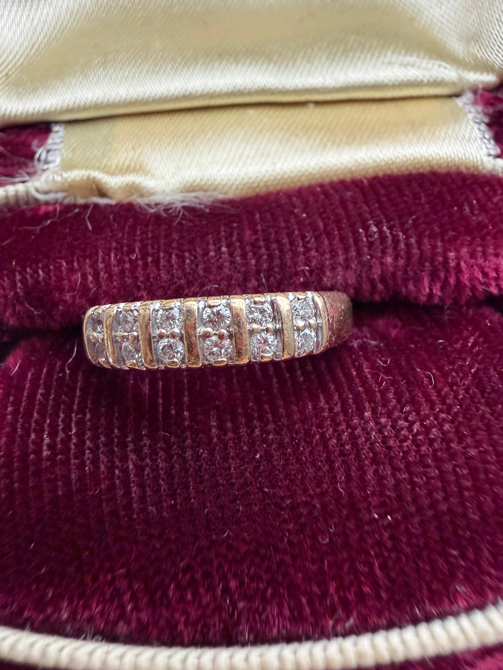 double row diamond stacking band