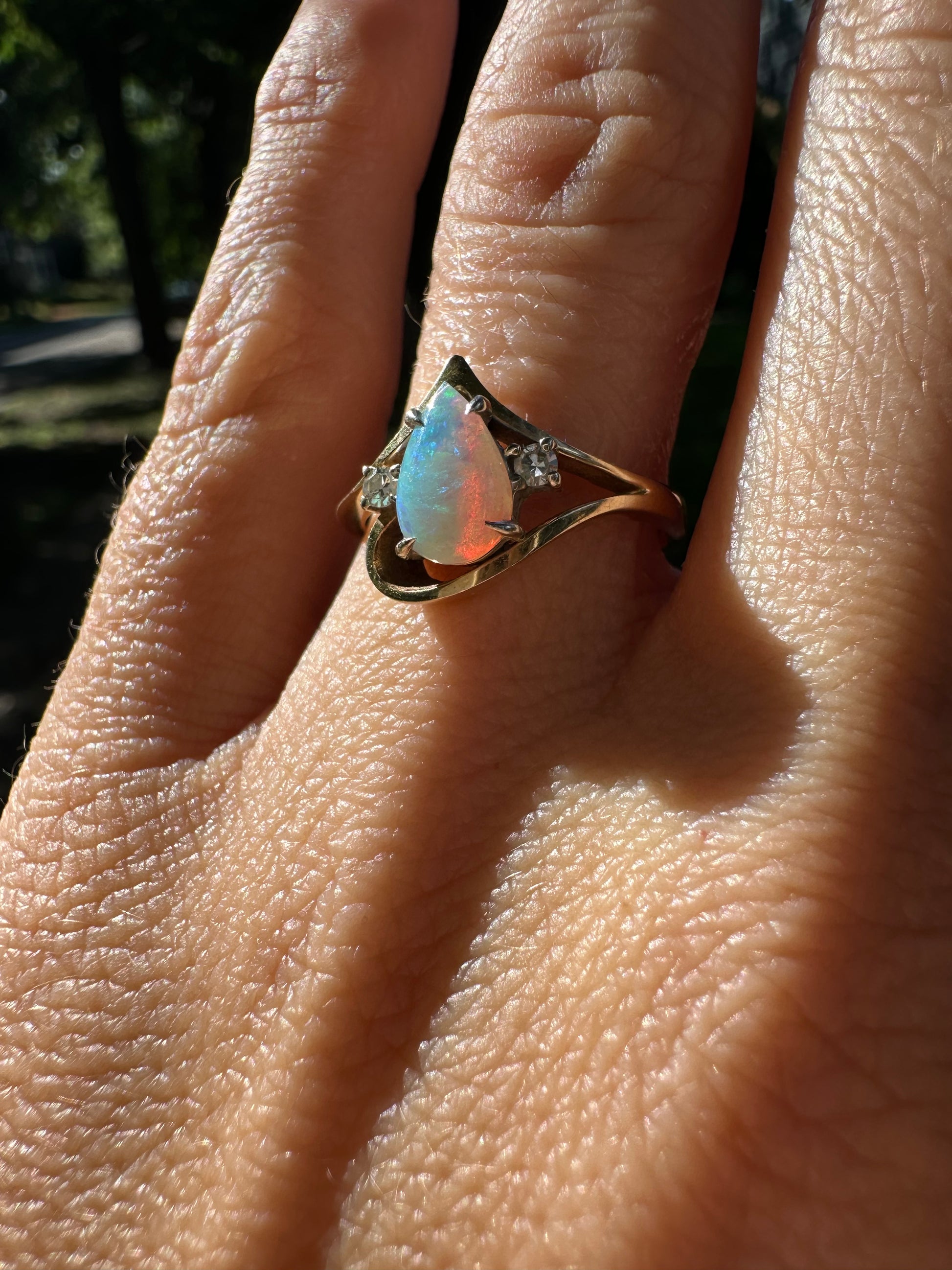 opal and diamond ring
