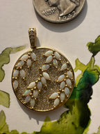 opal and diamond disc pendant by EFFY