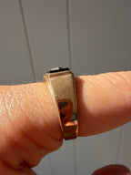 onyx and gold arrow ring