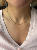 17.5" knot and open bar link chain 18k gold