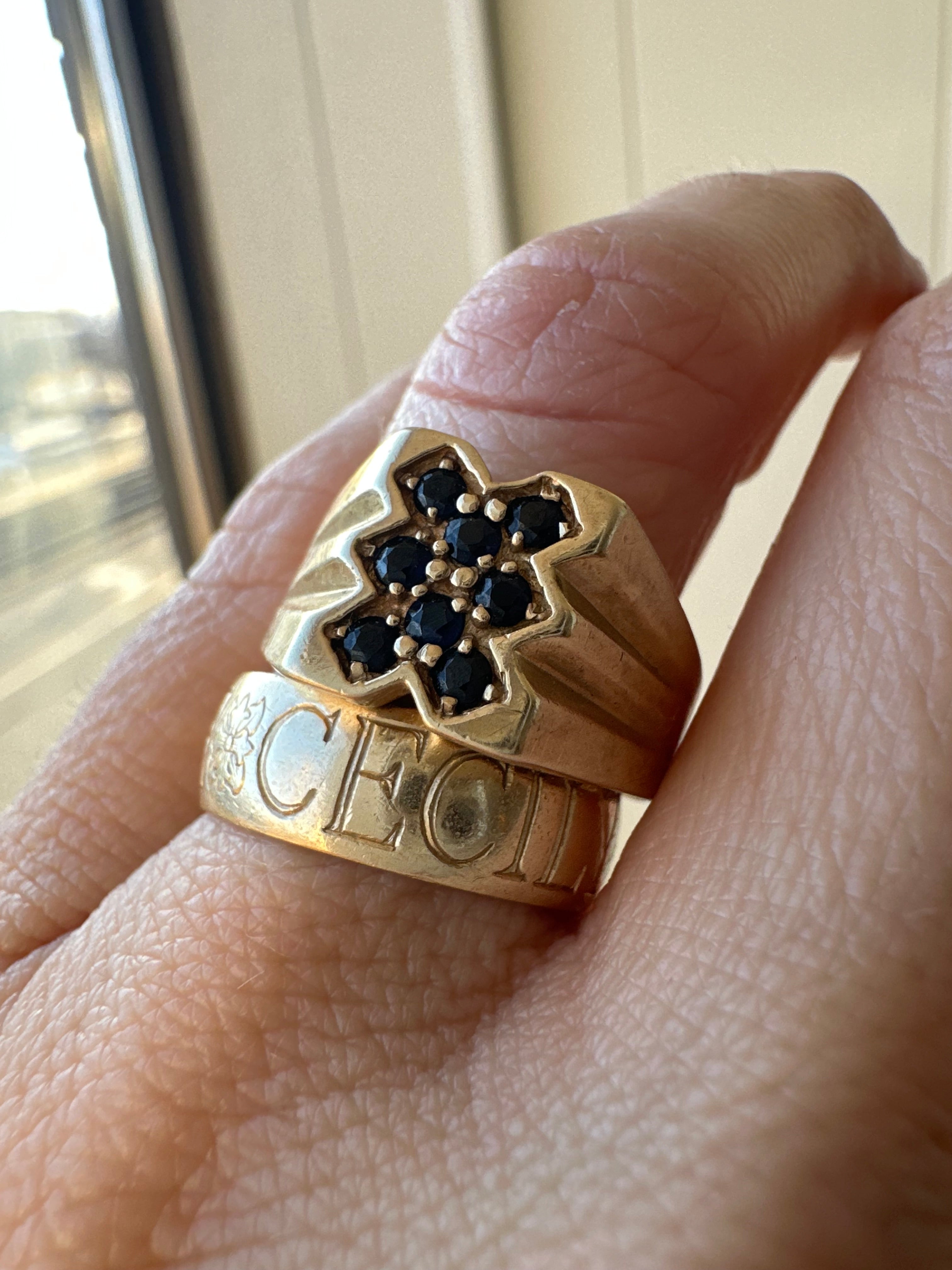 sapphire signet style ring