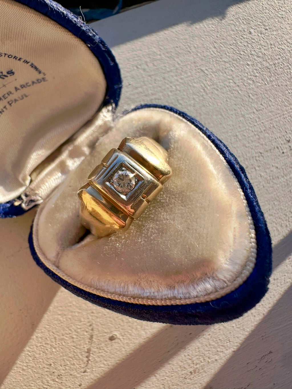 chunky two tone diamond ring