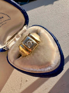 chunky two tone diamond ring