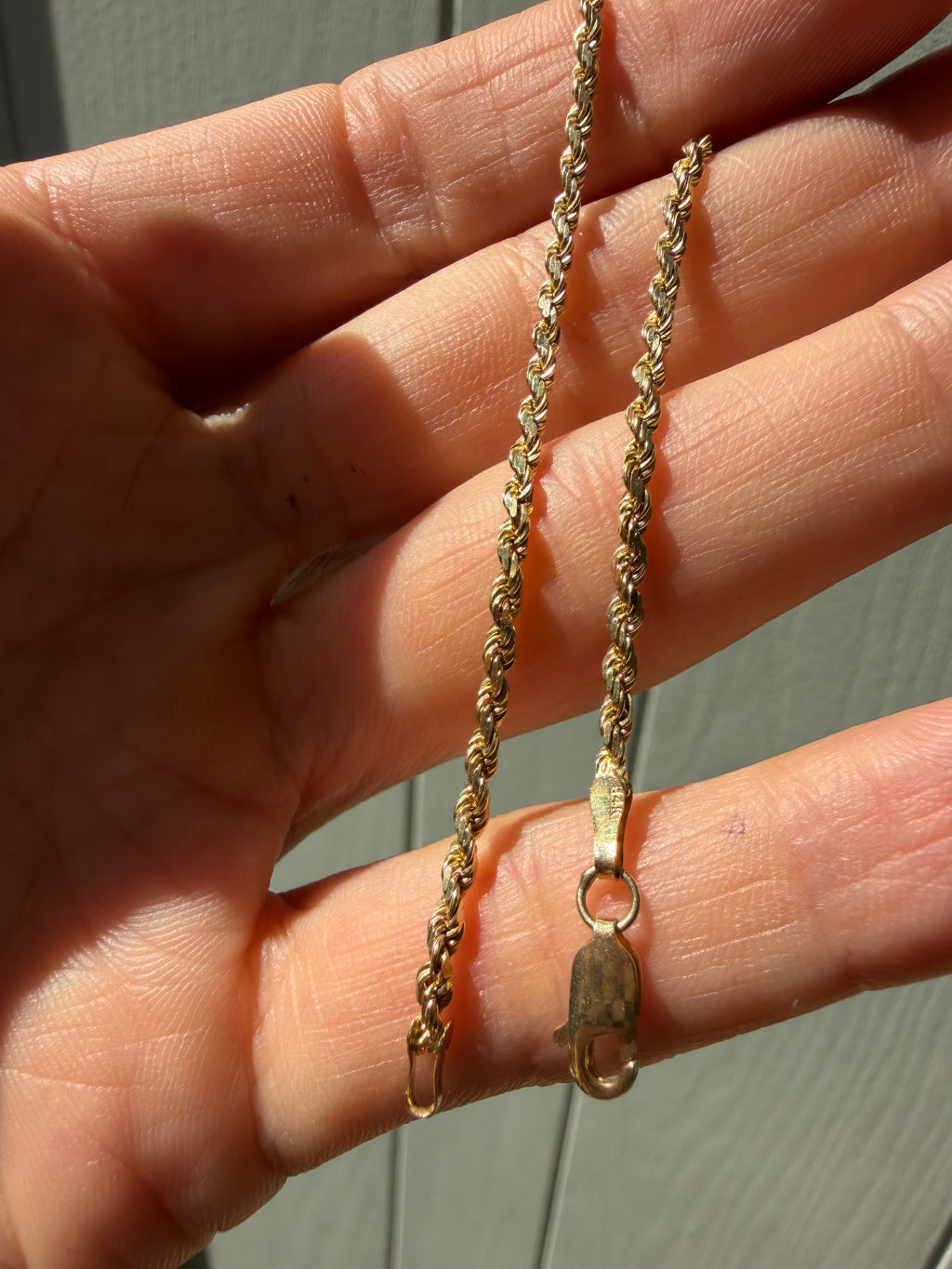 diamond cut rope bracelet