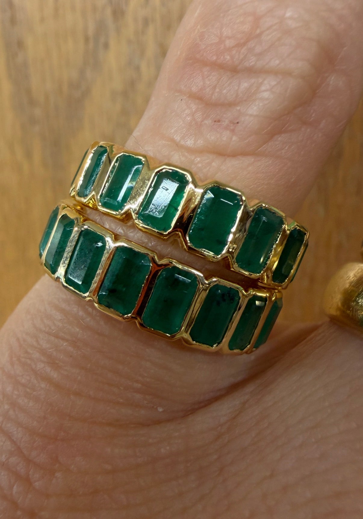 The Emerald Karat THE VERDE PURE HALF Eternity natural emerald band