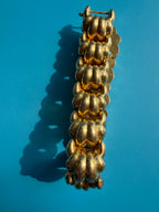 puffy croissant link 18k gold hidden clasp bracelet