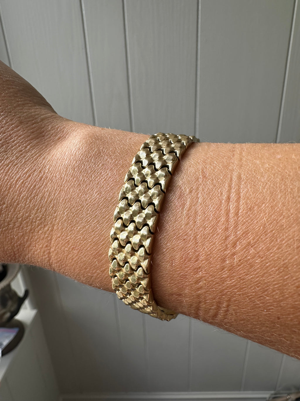 wide studded texture bracelet