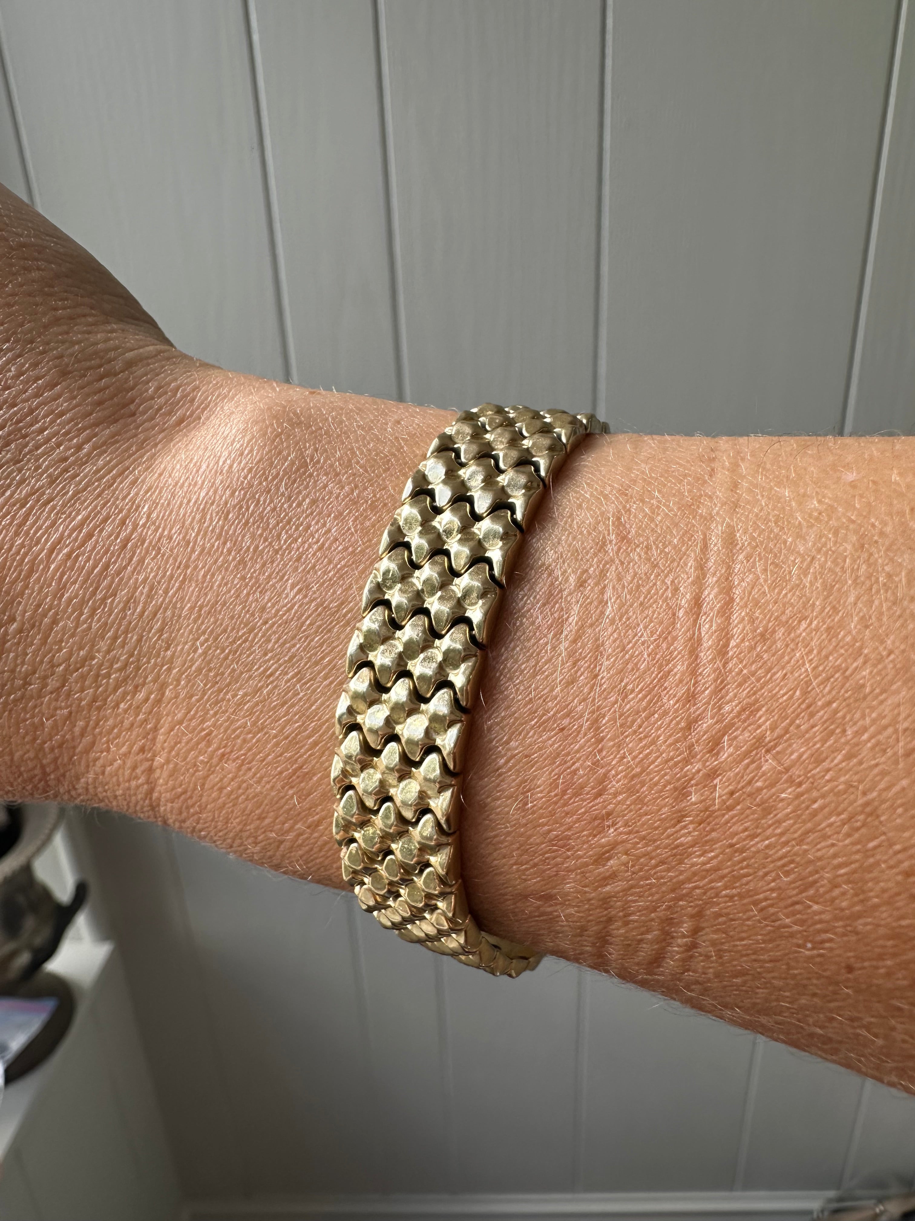 wide studded texture bracelet