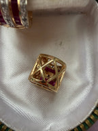 ruby and diamond huggie hoops