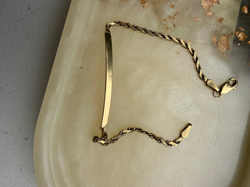 slim rope chain ID bracelet