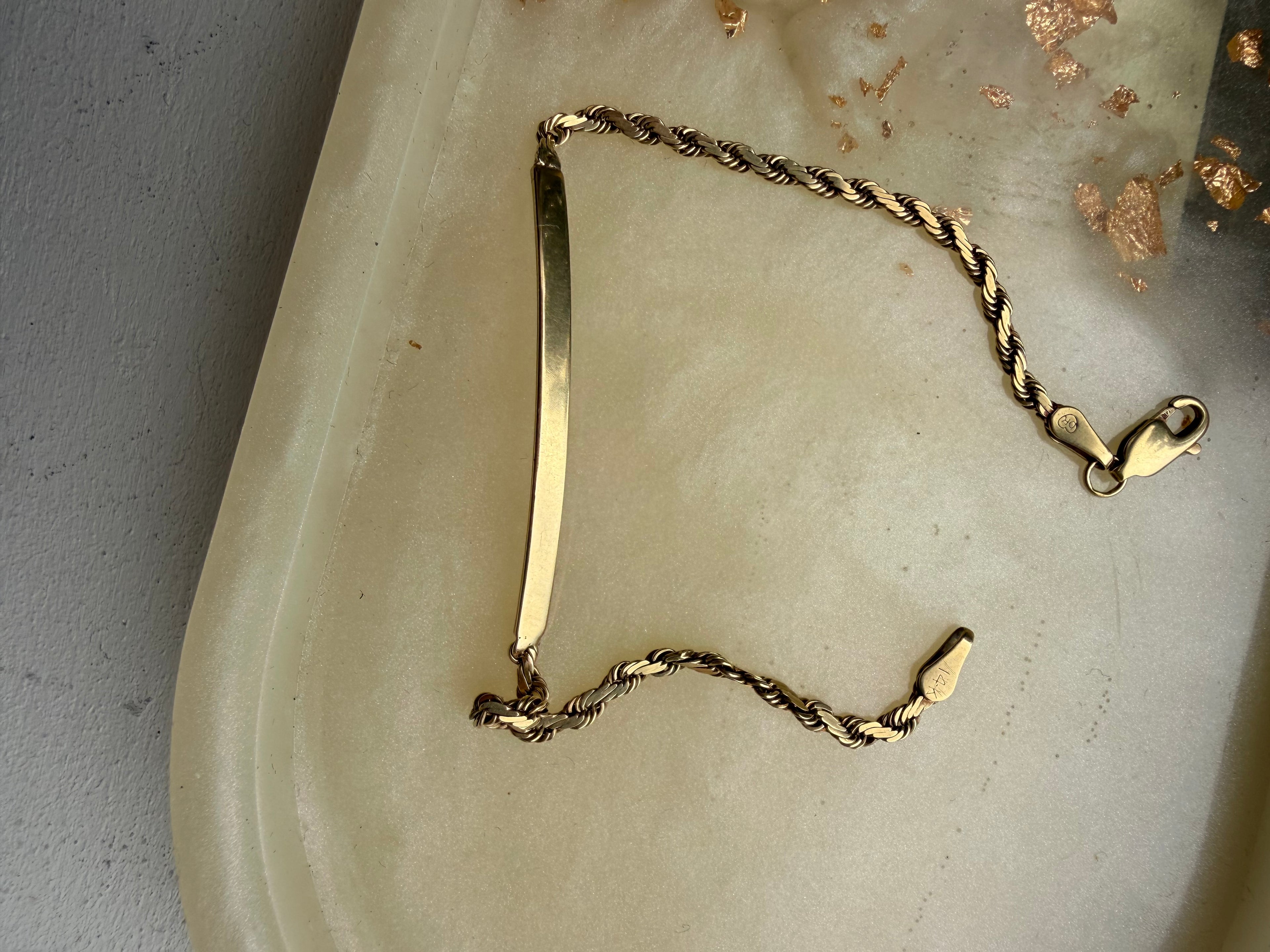 slim rope chain ID bracelet