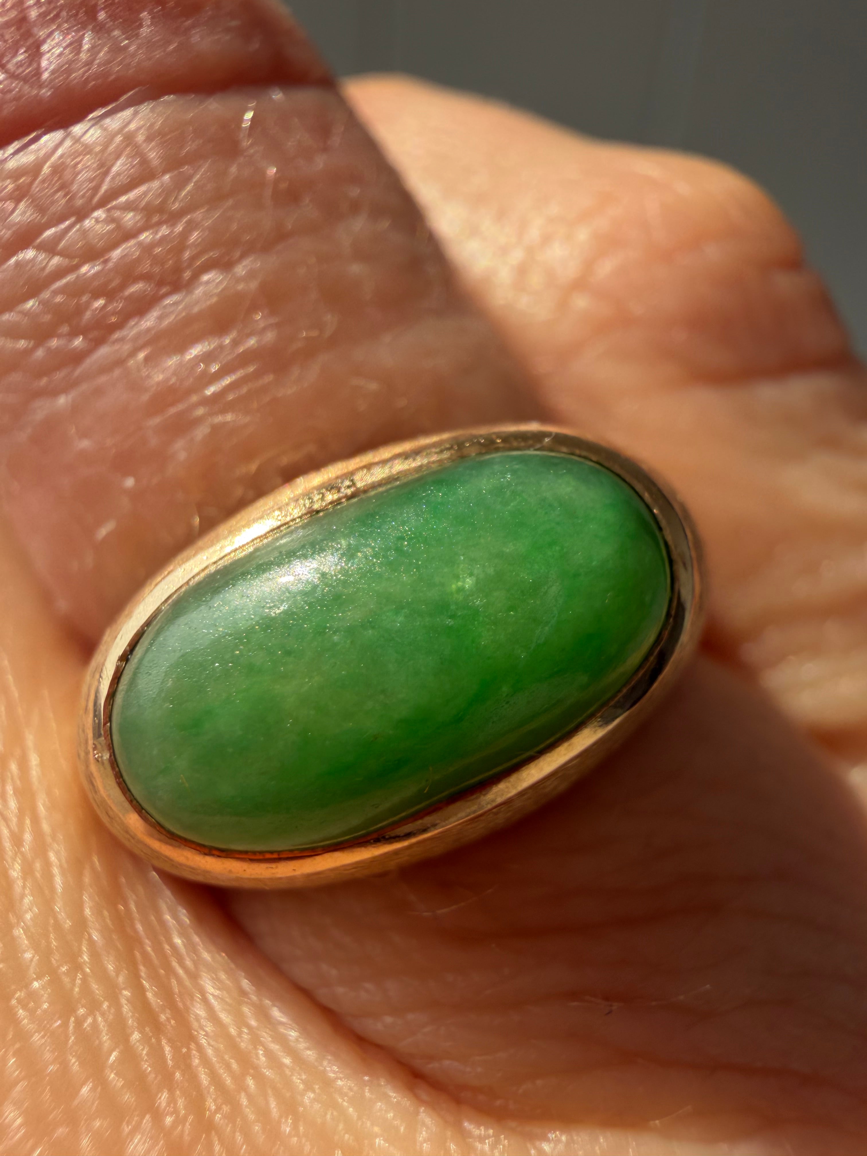 east west jade and florentine finish ring