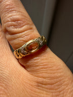 chain ring with oval east west peach citrine