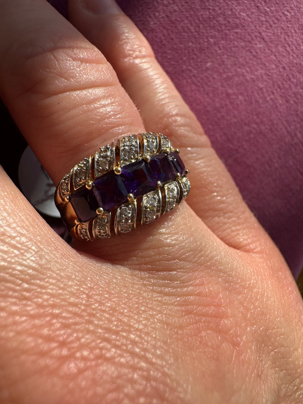 amethyst and diamond cocktail ring