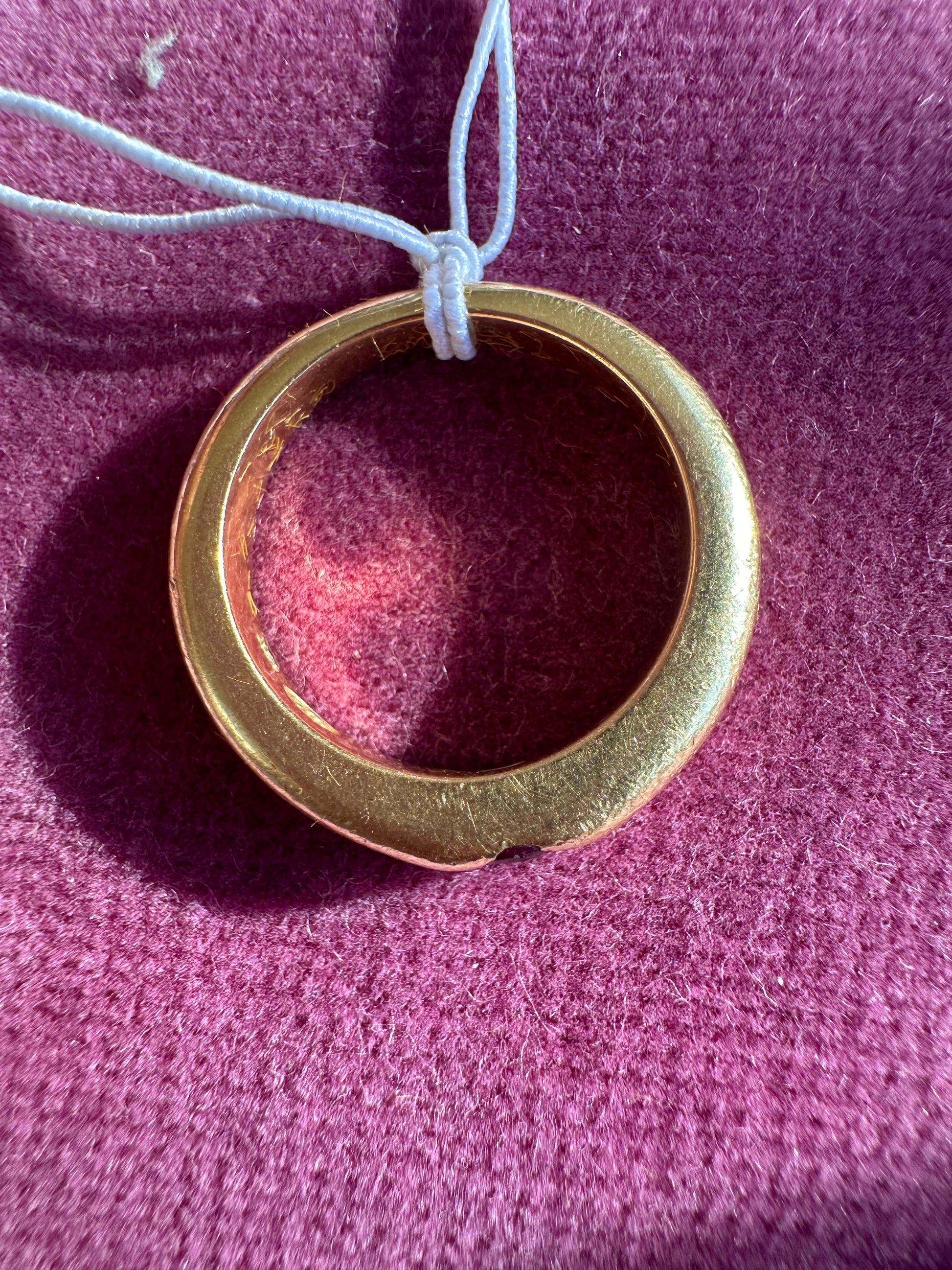 18k gold donut band with ruby