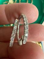 18k white gold diamond click-in .75" hoops
