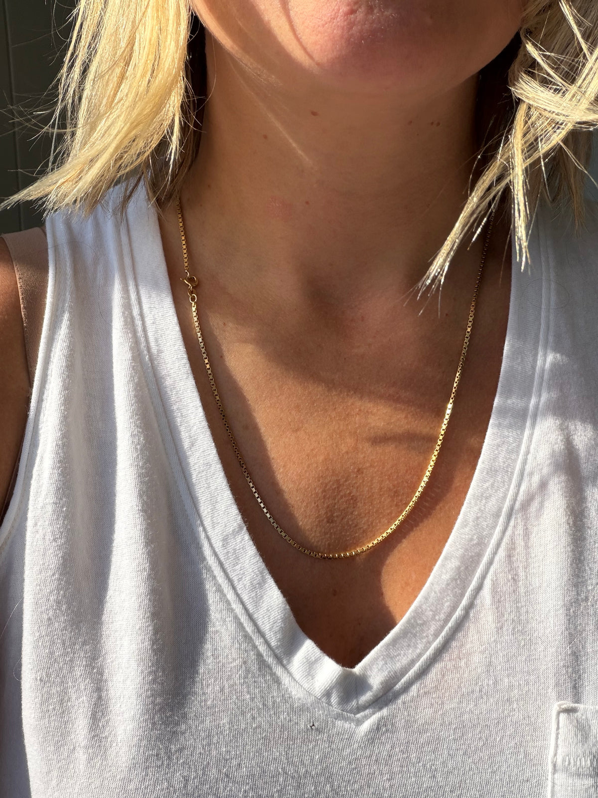 23.75" 18k gold box chain