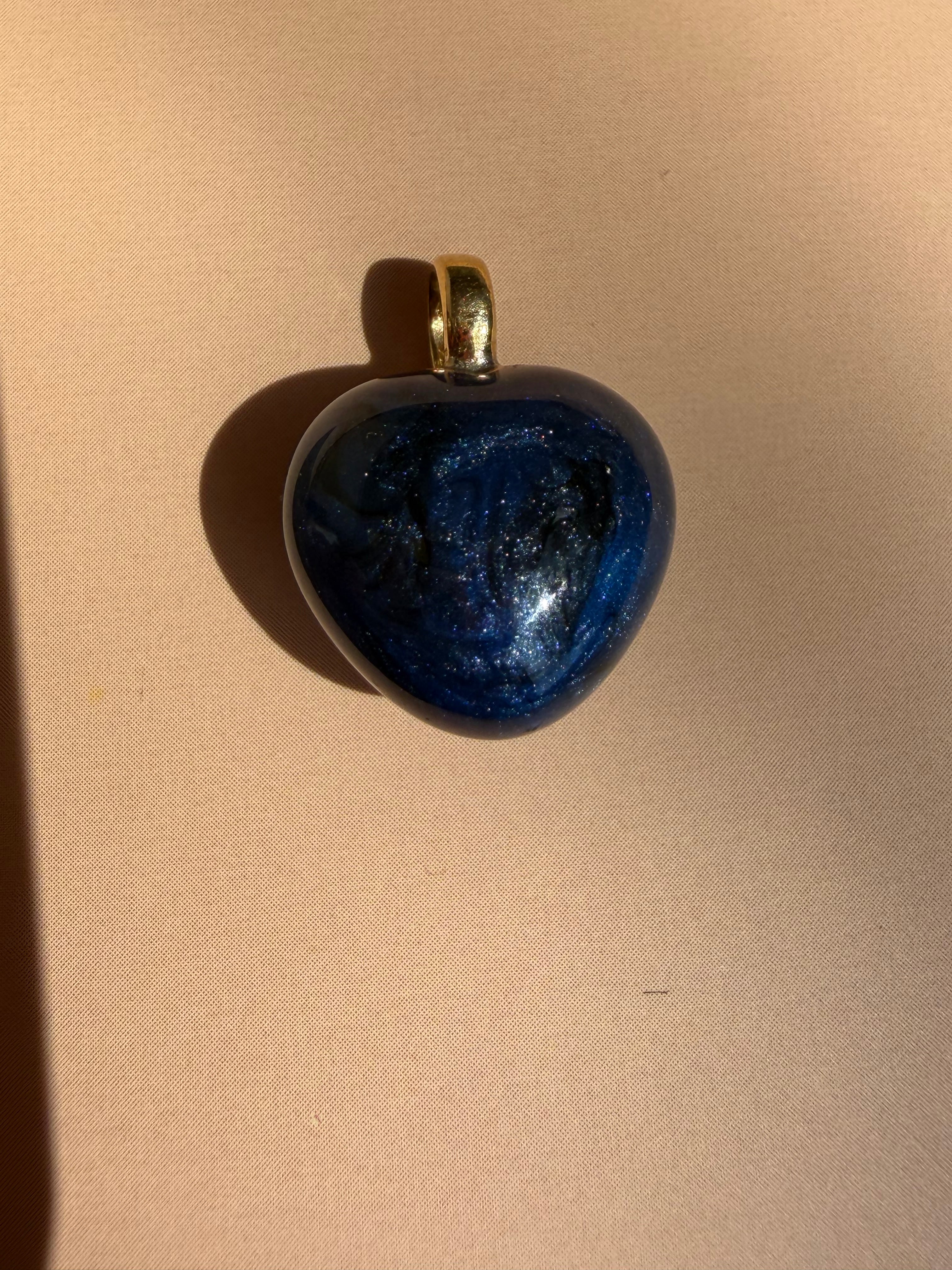 enamel hearts with 18k gold bail