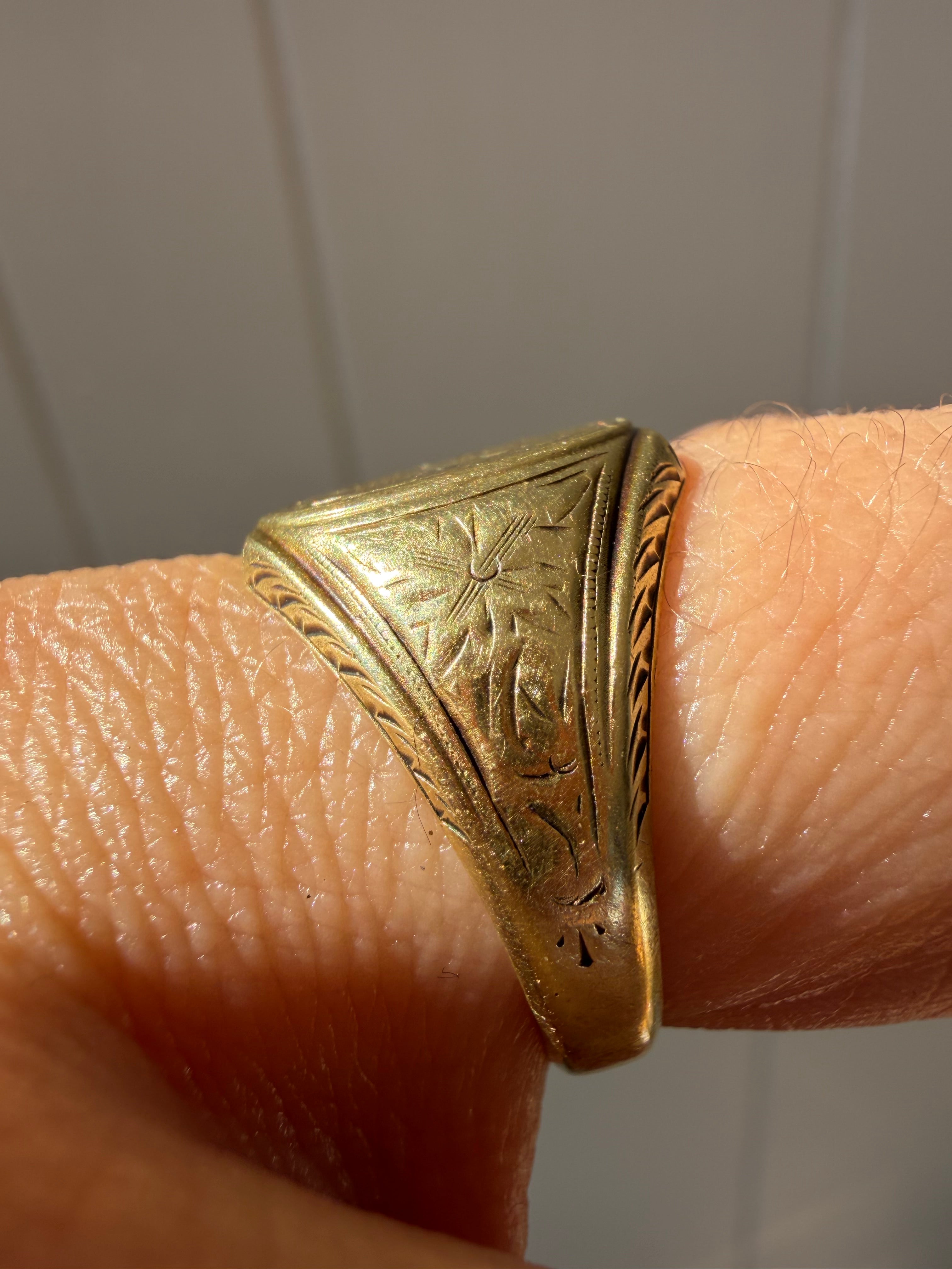 hand engraved EW signet