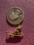 downhill skier charm
