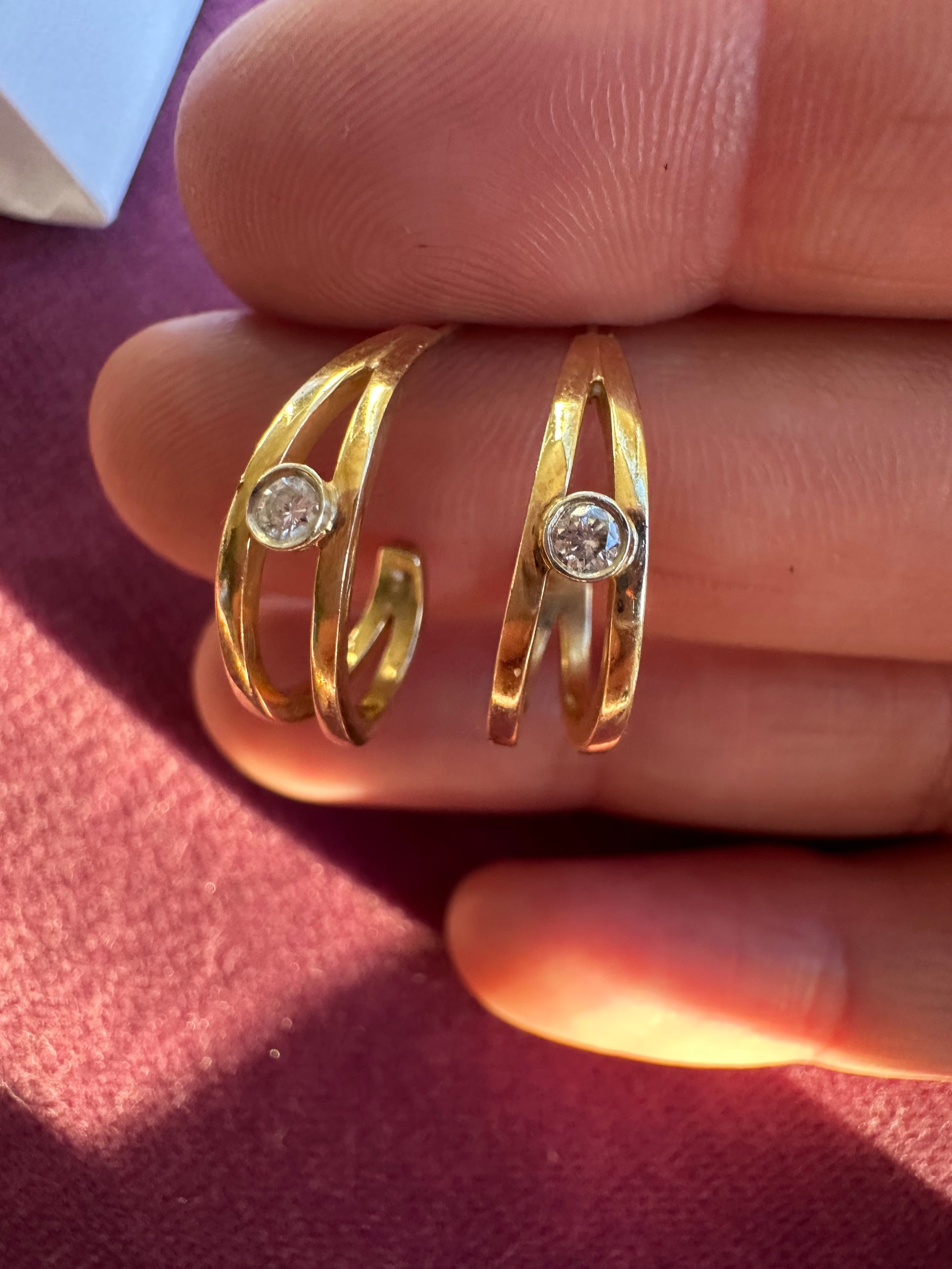 double J with bezel set diamond