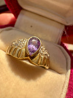 amethyst and diamond ring