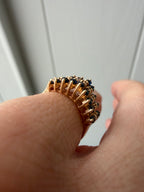 diamond and sapphire pyramid ring