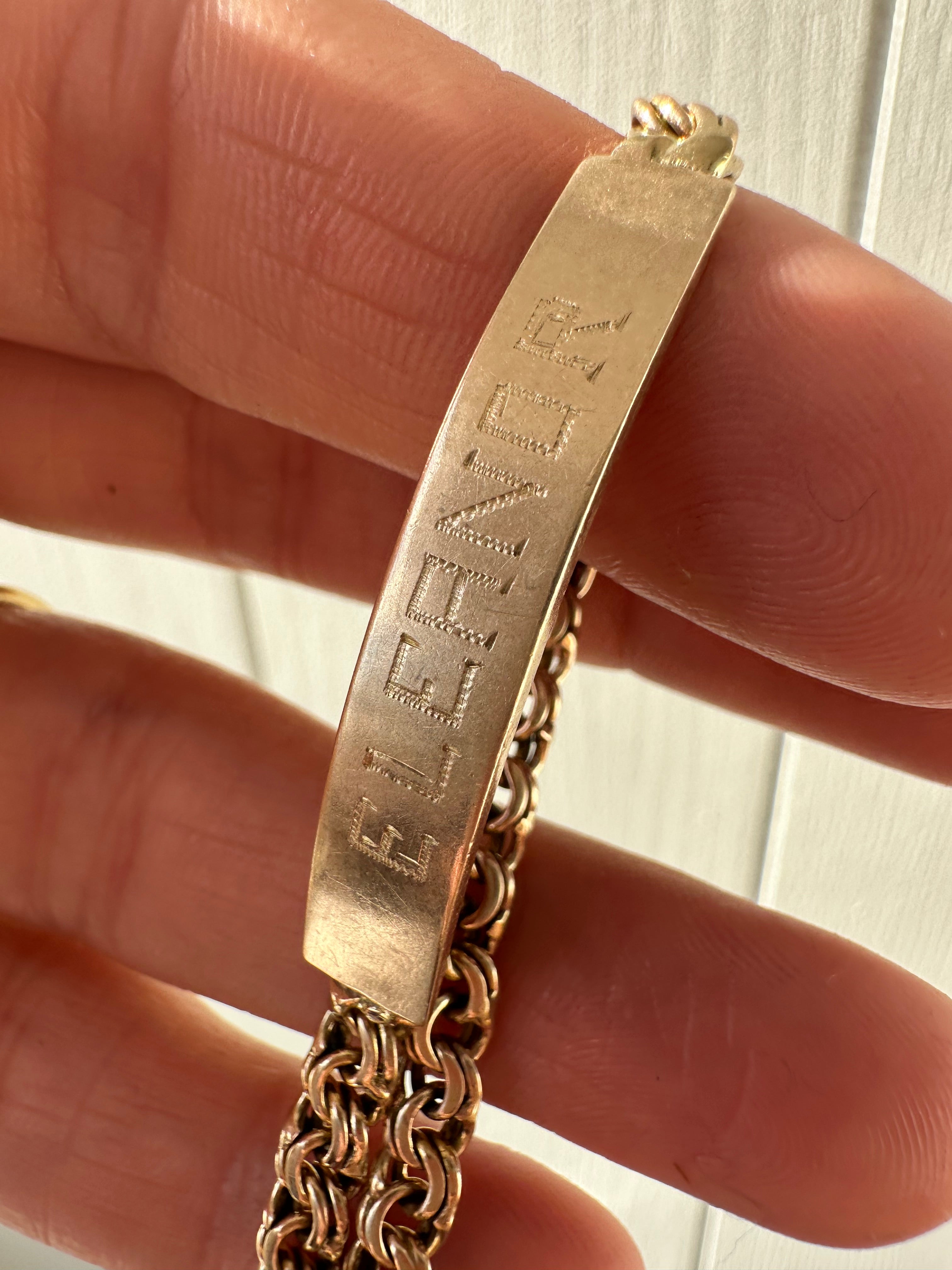vintage ID bracelet engraved Eleanor