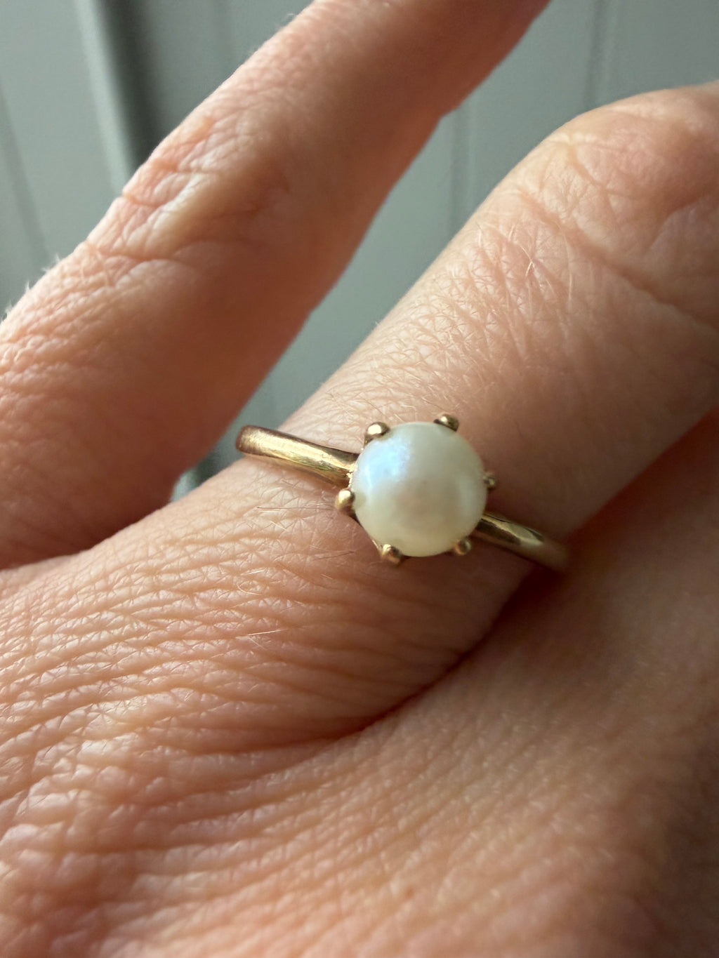 vintage claw set pearl ring